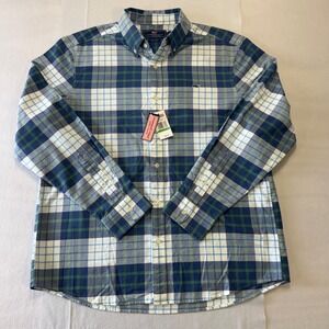 Vineyard Vines Whale Shirt Men's Large Plaid Button Down Long Sleeve Cotton